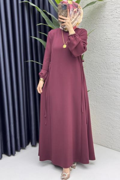 Şeyma Elbise Tesettür Giyim Bordo