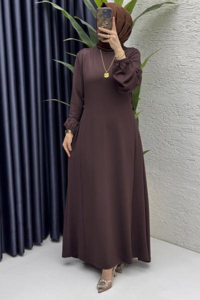 Şeyma Elbise Tesettür Giyim Kahve