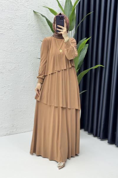 Şimal Elbise Tesettür Giyim Latte