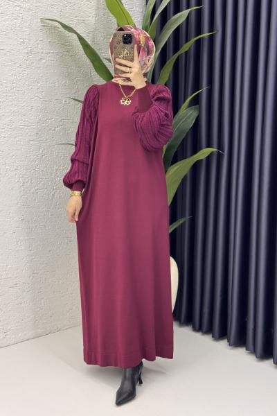 Simge Elbise Tesettür Giyim  Bordo