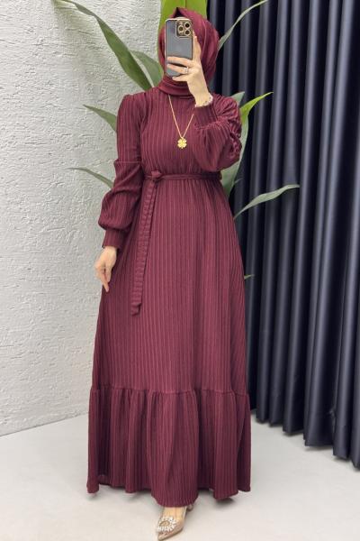 Sultan Elbise Tesettür Giyim  Bordo