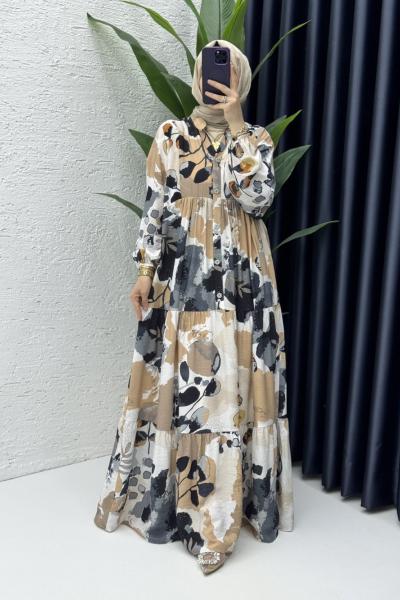 Sümbül Elbise Tesettür Giyim Vizon