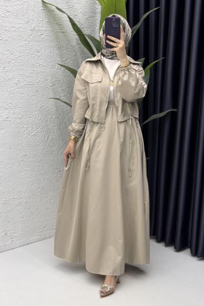 Tuana Takım Tesettür Giyim Taş Rengi