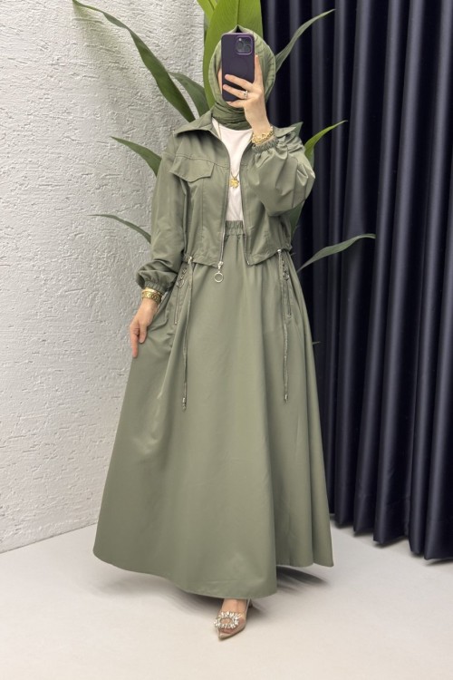 Tuana Takım Tesettür Giyim Haki