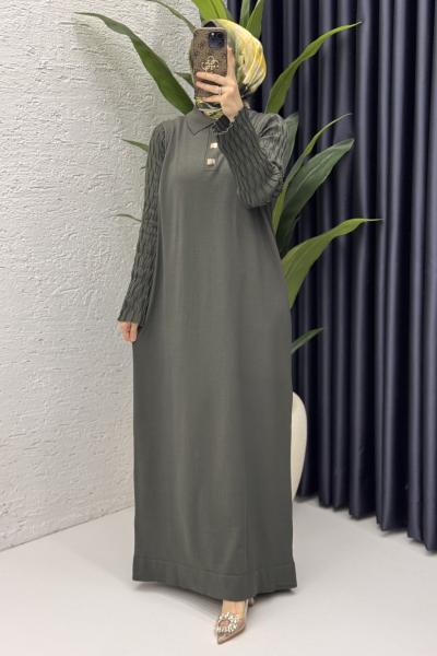 Umay Elbise Tesettür Giyim Haki