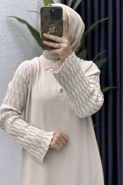 Umay Elbise Tesettür Giyim Taş Rengi