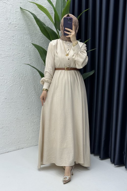 Vera Elbise Tesettür Giyim Taş Rengi