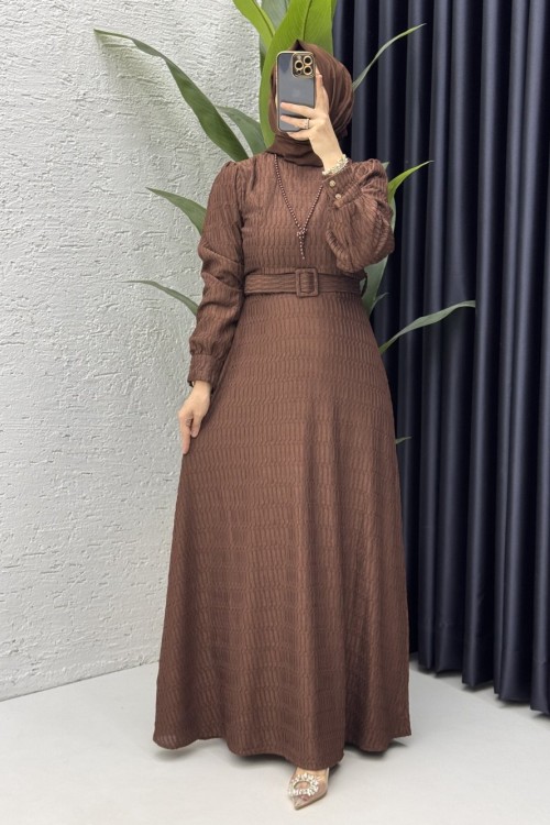 Vildan Elbise Tesettür Giyim  Kahverengi