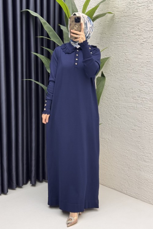 Yasmin Elbise Tesettür Giyim  Lacivert