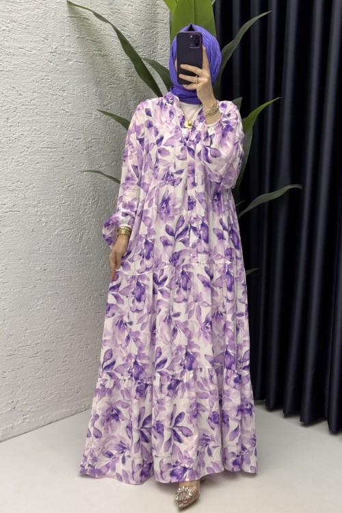 Yeliz Elbise Tesettür Giyim Lila