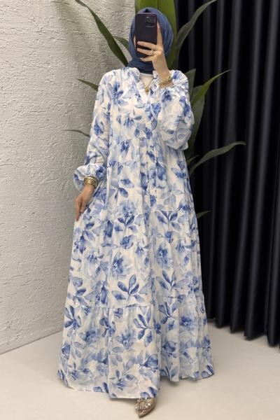 Yeliz Elbise Tesettür Giyim Mavi