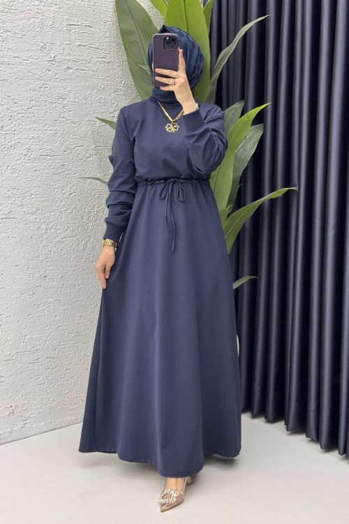 Yüsra Elbise Tesettür Giyim  Lacivert