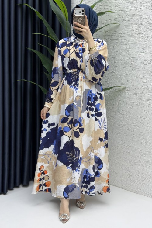 Zeliha Elbise Tesettür Giyim  Lacivert