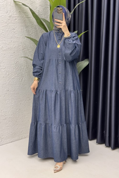 Zerda Elbise Tesettür Giyim  Mavi