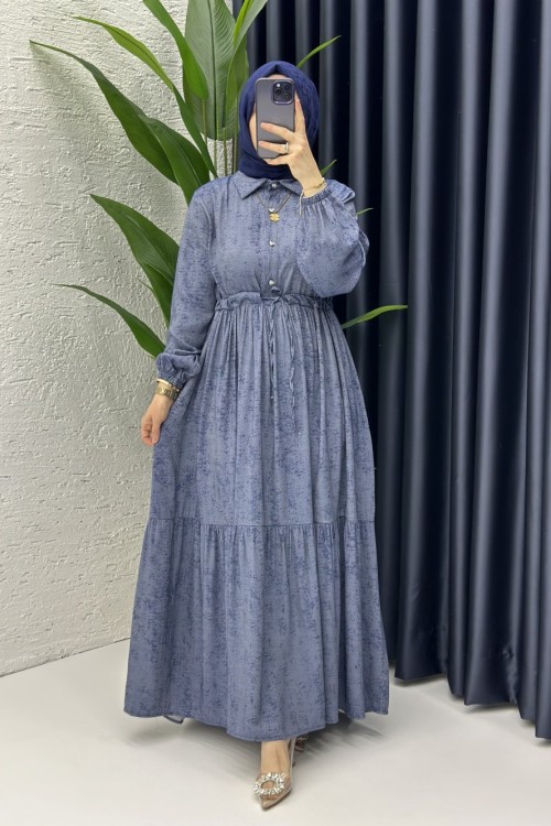 Zerre Elbise Lacivert