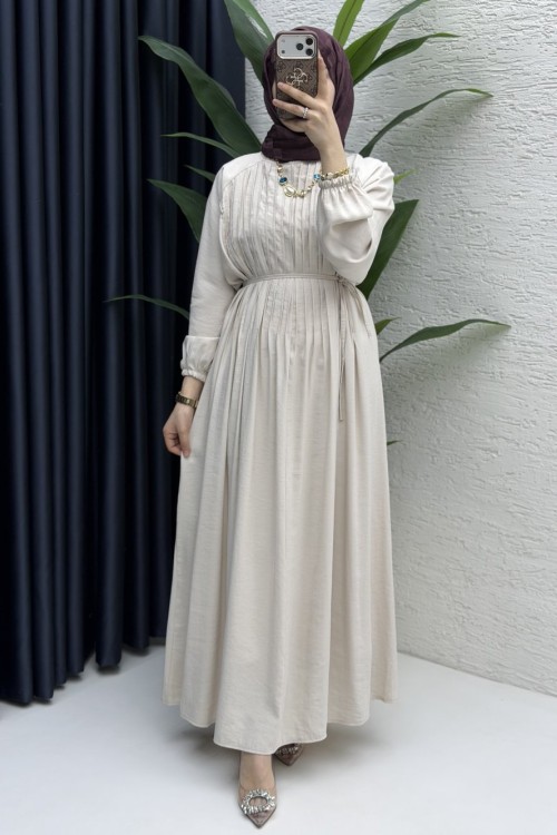 Zişan Elbise Tesettür Giyim  Taş Rengi