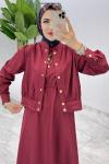 Bordo Premium Gizem Takım Tesettür Giyim Bordo