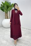 Bordo Umay Etek Takım Tesettür Giyim Bordo