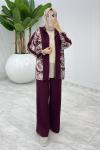 Bordo Çiğdem Oysho Takım Tesettür Giyim  Bordo