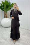 Kahve Premium Tijen Elbise Tesettür Giyim  Kahverengi