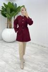 Bordo Yelda Kaşe Tesettür Giyim  Bordo