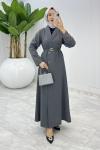 Füme Premium Sahra Ferace Elbise Tesettür Giyim  Füme