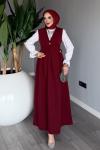 Bordo Premium Zehra Jile Tesettür Giyim Bordo