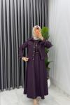 Bordo Premium Eda Kot Jile Ceket Takım Tesettür Giyim Bordo