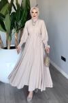 Taş Meşk Abaya Takım Tesettür Giyim  Taş Rengi