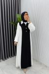 Siyah Premıum Aden ELbise Tesettür Giyim Siyah