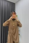 Camel Figen Pantolon Takım Tesettür Giyim  Camel