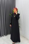 Siyah Eylül Elbise Premıum Tesettür Giyim Siyah
