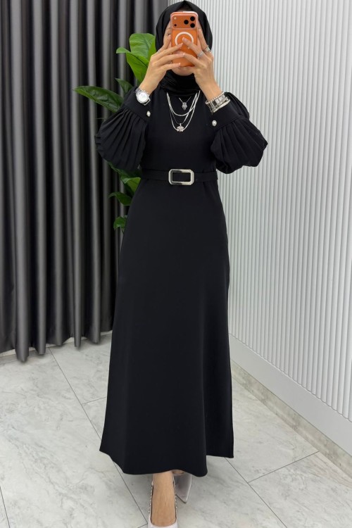 Siyah  Nisa Elbise Tesettür Giyim  Siyah