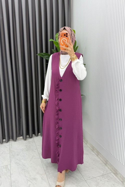 Mürdüm  Dilan Jile Takım Tesettür Giyim  Mürdüm