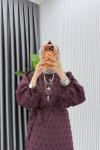 Bordo Seyhan Elbise Tesettür Giyim  Bordo