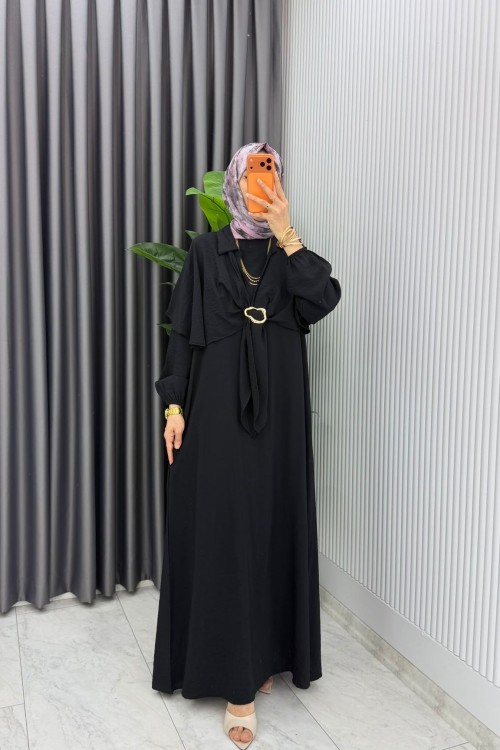 Siyah  Premıum Ceylan Elbise Tesettür Giyim  Siyah