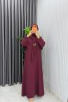 Bordo Premıum Ceylan Elbise Tesettür Giyim  Bordo