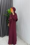 Bordo Premıum Ceylan Elbise Tesettür Giyim  Bordo