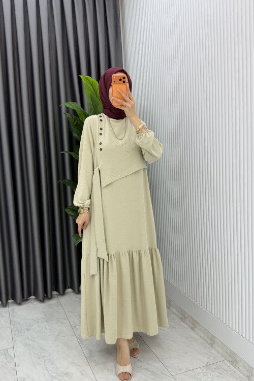 Taş Ceyşan Elbise Premium Seri Tam Boy Tesettür Giyim Taş Şal