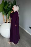 Mürdüm Kayra Takım Medine İpeği Kumaş Tesettür Giyim Premium Seri Mürdüm