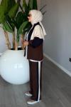 Kahve Başak Takım Genç Kadın Fermuarlı Spor Premium Seri Modal Kumaş Tesettür Giyim Kahverengi