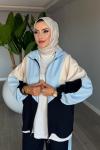 Lacivert Başak Takım Genç Kadın Fermuarlı Spor Premium Seri Modal Kumaş Tesettür Giyim Lacivert