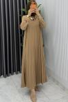 Camel Tuğçe Triko Elbise Tesettür Giyim Premium Seri Camel