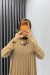 Camel Tuğçe Triko Elbise Tesettür Giyim Premium Seri Camel