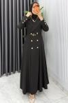 Acı Kahve Naz Takım Premium Seri Tesettür Giyim İç Jile Dış Ferace Ve Kemer  Acı Kahve